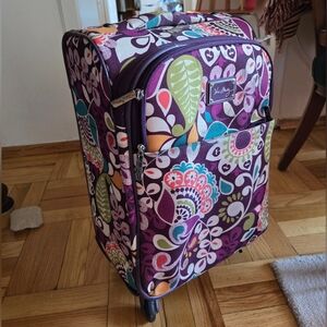 Vera Bradley Plum Crazy 22" Spinner Rolling Luggage